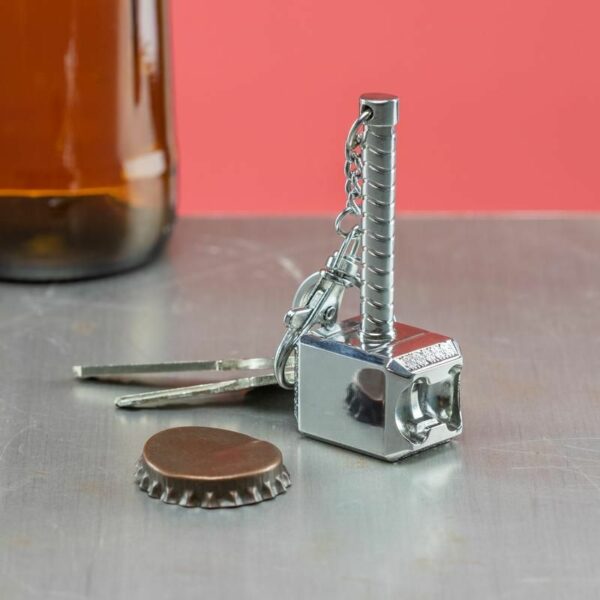 Thor hammer top bottle opener keychain