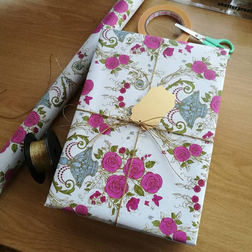Fashion Gift Box wrapped in Floral Gift Wrap