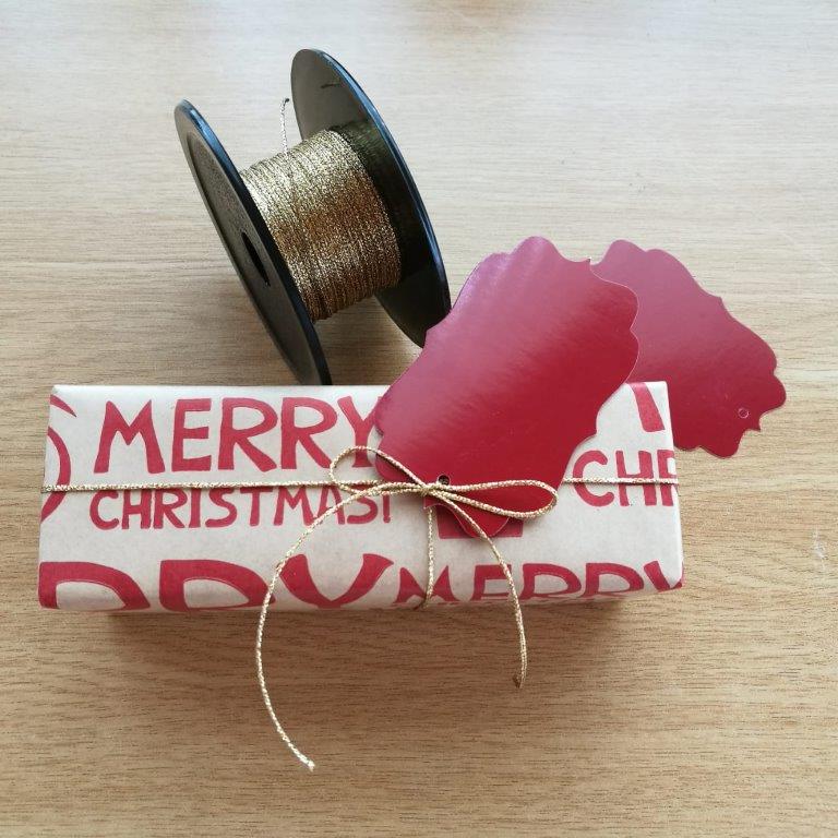 Ralferty Wood Sunglasses wrapped in Merry Red Gift Wrap