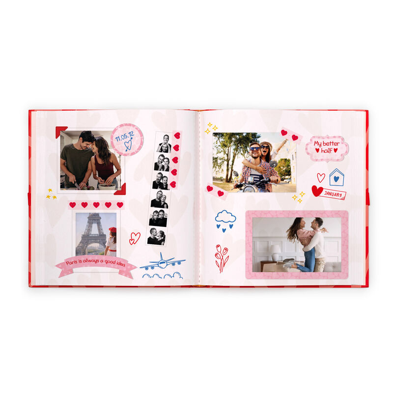 Legami Photo Album Hearts | Open 2 | Unique Gift Ideas for Her | for Mom | for Women | for Females | for Wife | for Sister | for Girlfriend | for Grandma | for Friends | for Birthday | Gifting Made Simple