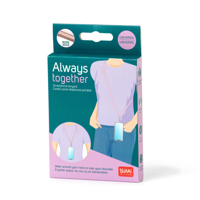 Legami Phone Lanyard | Rose Gold Packaging | Unique Gift Ideas for Her | for Mom | for Women | for Females | for Wife | for Sister | for Girlfriend | for Grandma | for Friends | for Birthday | Gifting Made Simple | Unique Gift Ideas for Him | for Dad | for Men | for Males | for Husband | for Brother | for Boyfriend | for Grandad