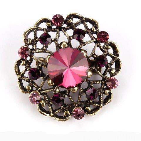 Brooch | Maroon Gold Blossom | Unique Gift Ideas for Her | for Mom | for Women | for Females | for Wife | for Sister | for Girlfriend | for Grandma | for Friends | for Birthday | Gifting Made Simple