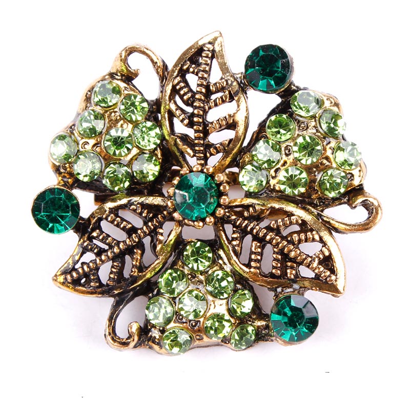 Brooch | Green Gold Flower | Unique Gift Ideas for Her | for Mom | for Women | for Females | for Wife | for Sister | for Girlfriend | for Grandma | for Friends | for Birthday | Gifting Made Simple