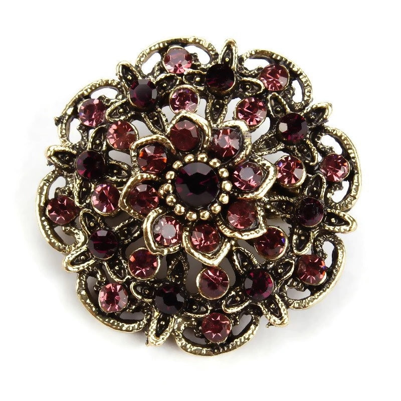Brooch | Mauve Gold Blossom | Unique Gift Ideas for Her | for Mom | for Women | for Females | for Wife | for Sister | for Girlfriend | for Grandma | for Friends | for Birthday | Gifting Made Simple