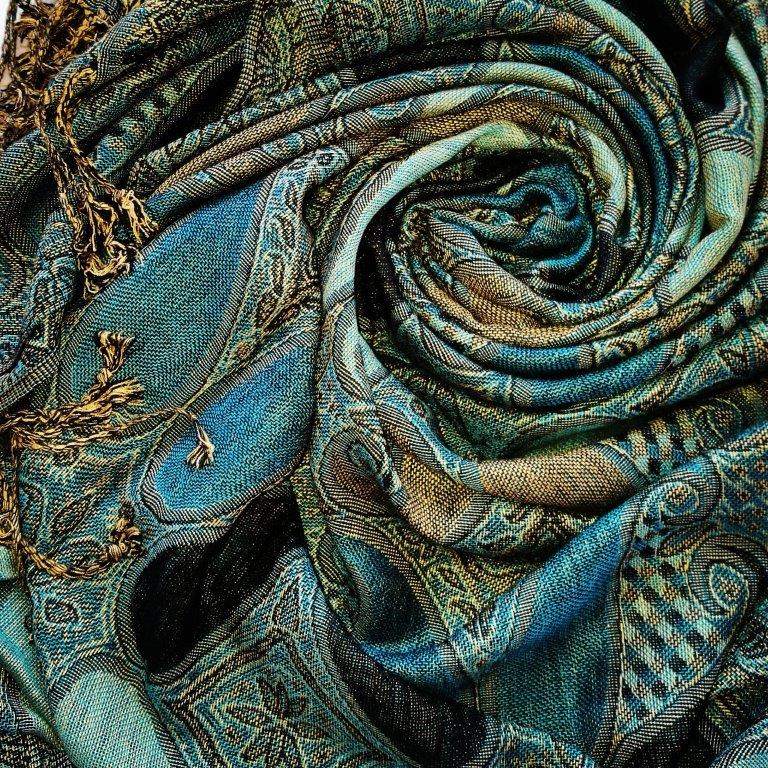 Exquisite Pashminas | Teal Paisley | Unique Gift Ideas for Her | for Mom | for Women | for Females | for Wife | for Sister | for Girlfriend | for Grandma | for Friends | for Birthday | Gifting Made Simple
