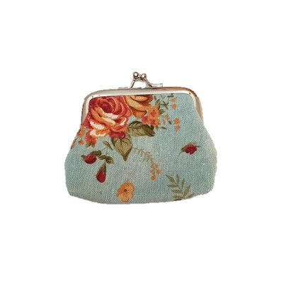 Metallic Mermaid | Floral Coin Purse Blue Back | Gift Ideas For Her | Gifting Made Simple