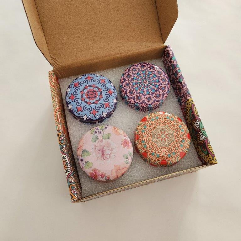 Mandala Candle Gift Set | Box Open | Bespoke Gift Boxes | In box | Unique Gift Ideas for Her | for Mom | for Women | for Females | for Wife | for Sister | for Girlfriend | for Grandma | for Friends | for Birthday | Gifting Made Simple