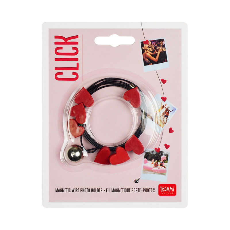 Legami Magnetic Wire Photo Holder | Hearts | Packaging | Unique Gift Ideas for Her | for Mom | for Women | for Females | for Wife | for Sister | for Girlfriend | for Grandma | for Friends | for Birthday | Gifting Made Simple | Unique Gift Ideas for Him | for Dad | for Men | for Males | for Husband | for Brother | for Boyfriend | for Grandad