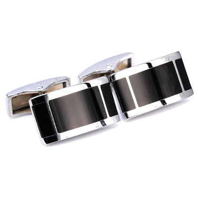 Cufflinks South Africa | Classic | Silver Black Clean | Unique Gift Ideas for Him | for Dad | for Men | for Males | for Husband | for Brother | for Boyfriend | for Grandad | for Friends | for Birthday | Gifting Made Simple