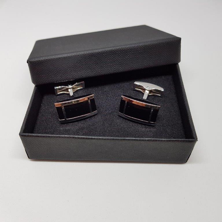 Cufflinks In Box Black Silver Clean Gifts Gift Ideas Gifting Made Simple