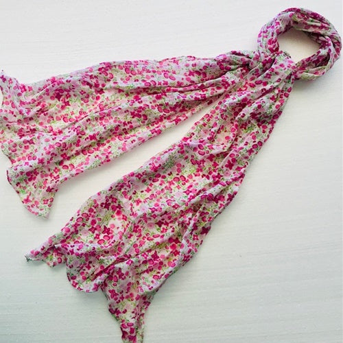 Floral Scarf | Magenta | Unique Gift Ideas for Her | for Mom | for Women | for Females | for Wife | for Sister | for Girlfriend | for Grandma | for Friends | for Birthday | Gifting Made Simple