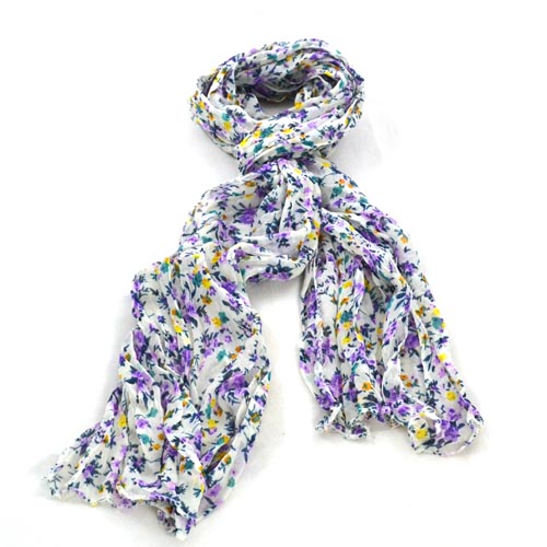 Floral Scarf | Purple, turquoise | Unique Gift Ideas for Her | for Mom | for Women | for Females | for Wife | for Sister | for Girlfriend | for Grandma | for Friends | for Birthday | Gifting Made Simple