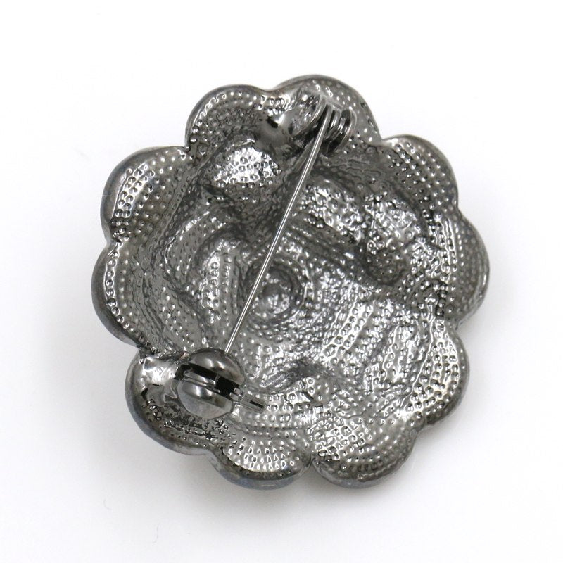Brooch - Sparkle Grey Blossom