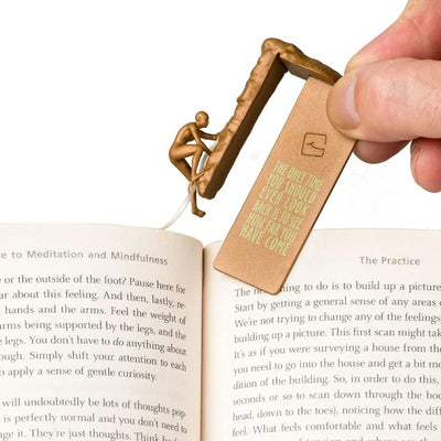 Thinking Gifts Cliffhanger Bookmark | Climbing | In Use 1 | Unique Gift Ideas for Her | for Mom | for Women | for Females | for Wife | for Sister | for Girlfriend | for Grandma | for Friends | for Birthday | Gifting Made Simple | Unique Gift Ideas for Him | for Dad | for Men | for Males | for Husband | for Brother | for Boyfriend | for Grandad