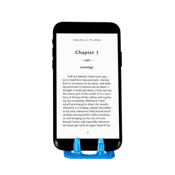 Thinking Gifts Flexistand Phone Stand | Blue Words | In Use Portrait | Unique Gift Ideas for Her | for Mom | for Women | for Females | for Wife | for Sister | for Girlfriend | for Grandma | for Friends | for Birthday | Gifting Made Simple | Unique Gift Ideas for Him | for Dad | for Men | for Males | for Husband | for Brother | for Boyfriend | for Grandad