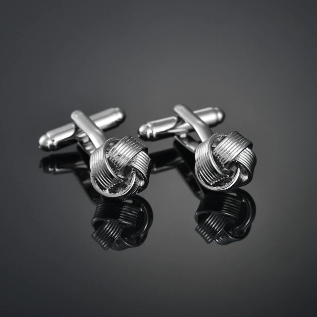 Cufflinks South Africa | Knotted | Streaked Silver | Unique Gift Ideas for Him | for Dad | for Men | for Males | for Husband | for Brother | for Boyfriend | for Grandad | for Friends | for Birthday | Gifting Made Simple
