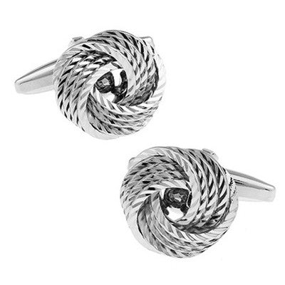 Cufflinks South Africa | Classic | Knotted Streaked Silver | Unique Gift Ideas for Him | for Dad | for Men | for Males | for Husband | for Brother | for Boyfriend | for Grandad | for Friends | for Birthday | Gifting Made Simple