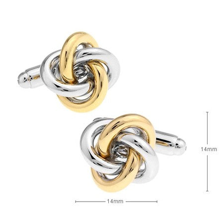 Cufflinks South Africa | Classic | Knotted Clean Silver & Gold | Unique Gift Ideas for Him | for Dad | for Men | for Males | for Husband | for Brother | for Boyfriend | for Grandad | for Friends | for Birthday | Gifting Made Simple