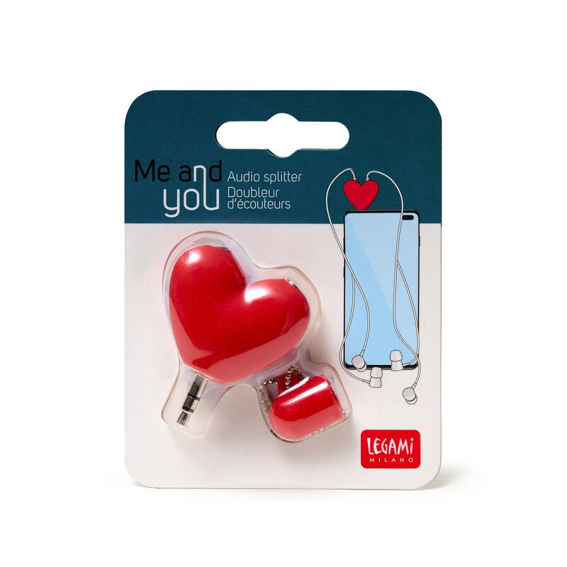 Legami Audio Splitter | Heart Blister | Unique Gift Ideas for Her | for Mom | for Women | for Females | for Wife | for Sister | for Girlfriend | for Grandma | for Friends | for Birthday | Gifting Made Simple | Unique Gift Ideas for Him | for Dad | for Men | for Males | for Husband | for Brother | for Boyfriend | for Grandad