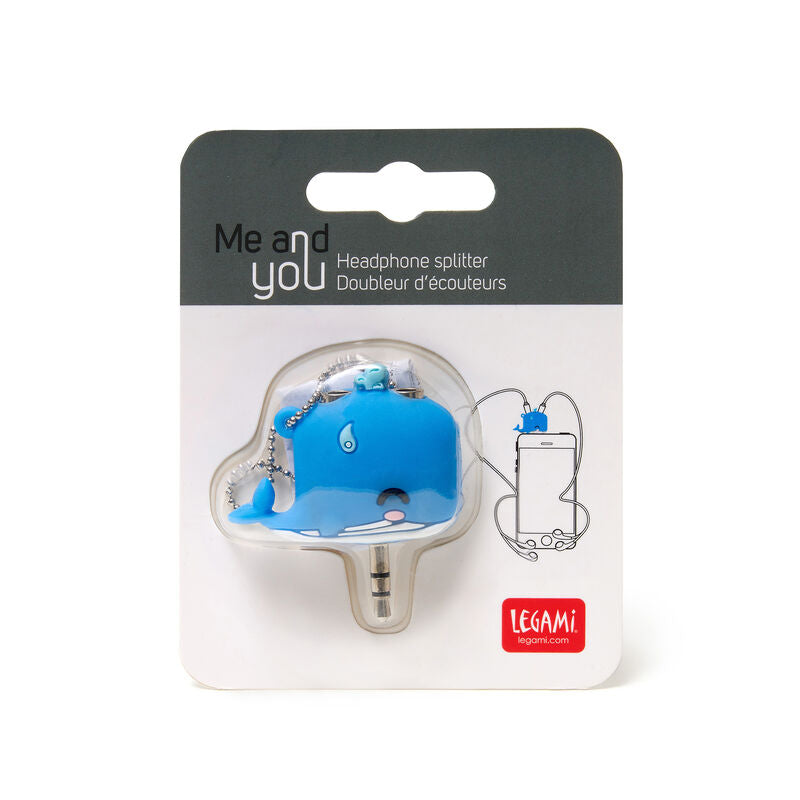 Legami Audio Splitter | Whale Blister | Unique Gift Ideas for Her | for Mom | for Women | for Females | for Wife | for Sister | for Girlfriend | for Grandma | for Friends | for Birthday | Gifting Made Simple | Unique Gift Ideas for Him | for Dad | for Men | for Males | for Husband | for Brother | for Boyfriend | for Grandad