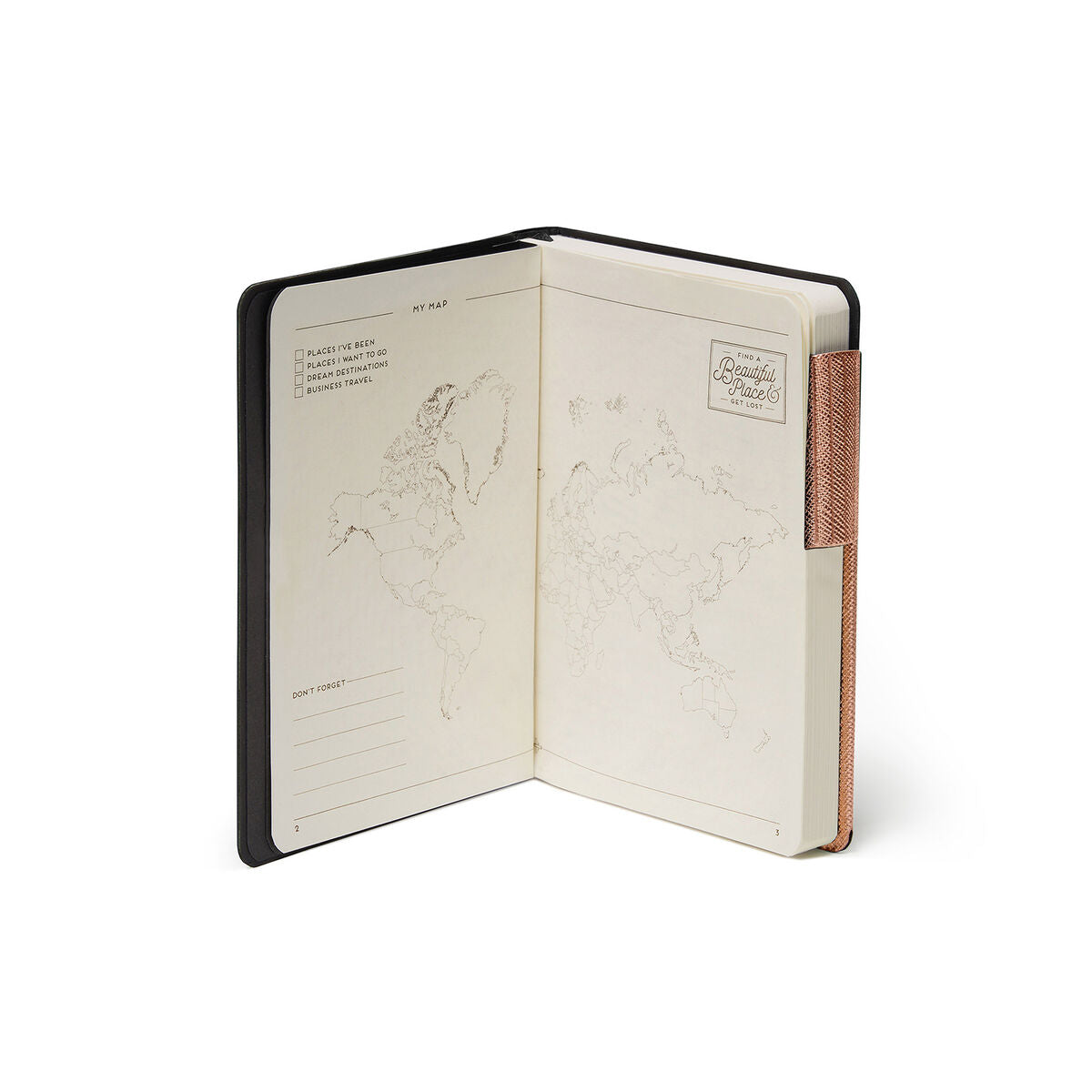 Legami My Notebook Rose Gold | Map | Unique Gift Ideas for Her | for Mom | for Women | for Females | for Wife | for Sister | for Girlfriend | for Grandma | for Friends | for Birthday | Gifting Made Simple
