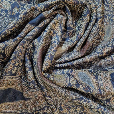 Exquisite Pashminas | Navy Brown Paisley | Unique Gift Ideas for Her | for Mom | for Women | for Females | for Wife | for Sister | for Girlfriend | for Grandma | for Friends | for Birthday | Gifting Made Simple