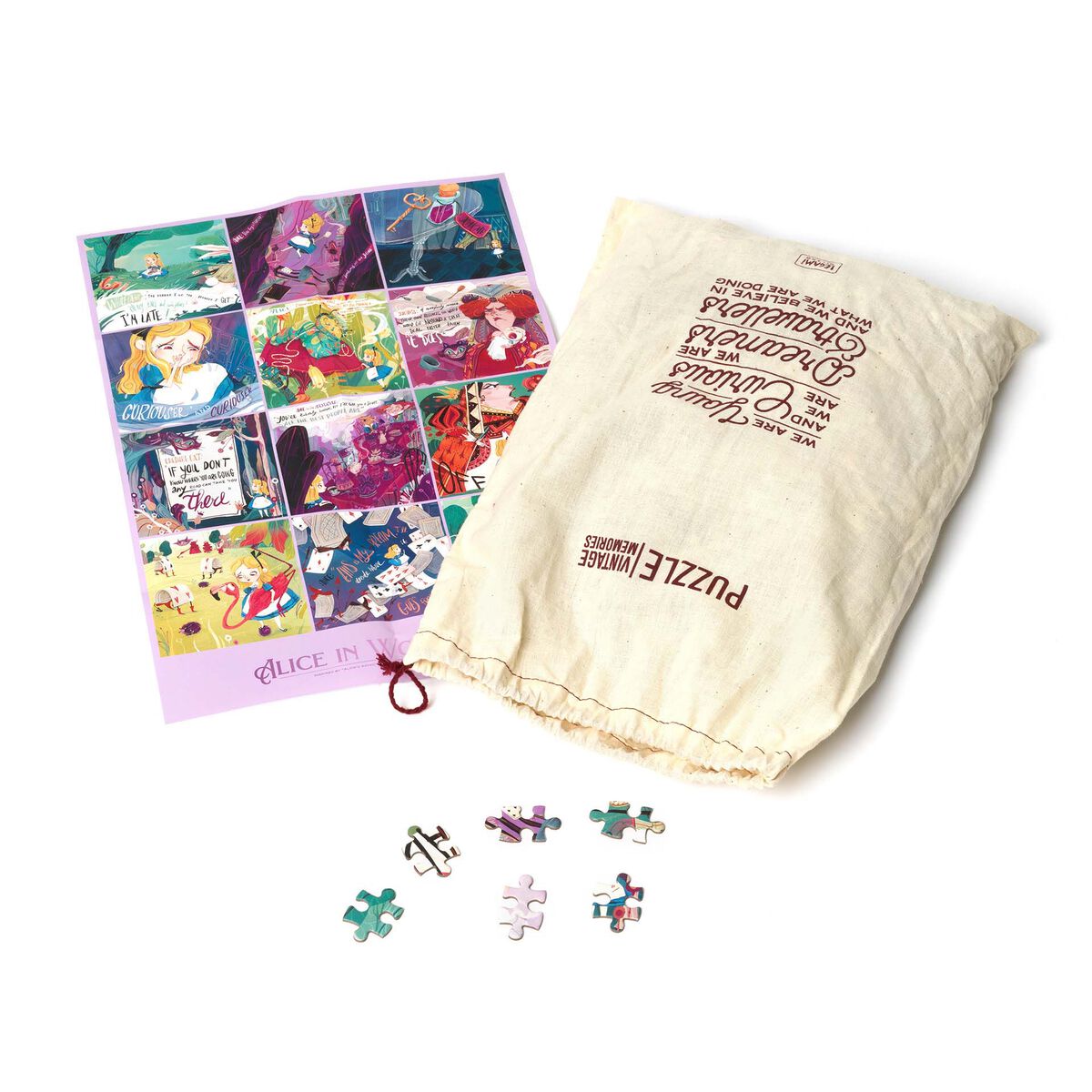 Legami 1000pc Puzzle | Alice In Wonderland | Puzzle Bag | Unique Gift Ideas for Her | for Mom | for Women | for Females | for Wife | for Sister | for Girlfriend | for Grandma | for Friends | for Birthday | Gifting Made Simple | Unique Gift Ideas for Him | for Dad | for Men | for Males | for Husband | for Brother | for Boyfriend | for Grandad