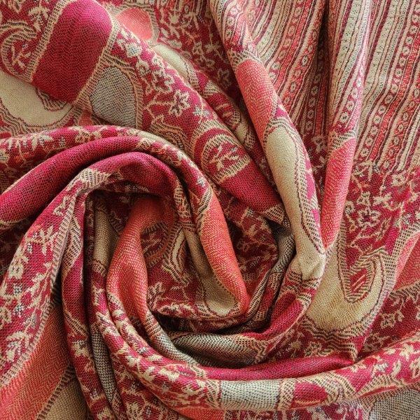 Exquisite Pashminas | Red Orange Beige Paisley | Unique Gift Ideas for Her | for Mom | for Women | for Females | for Wife | for Sister | for Girlfriend | for Grandma | for Friends | for Birthday | Gifting Made Simple