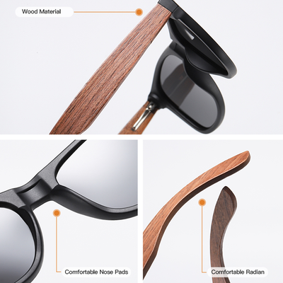 GM Wood Sunglasses - Retro Black