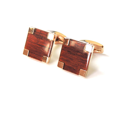 Cufflinks Rose Gold Wood gifts gift ideas gifting made simple