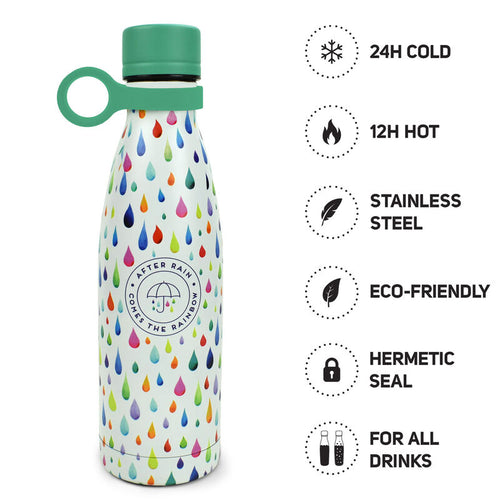 Legami Hot&Cold Vacuum Bottle | Rain | Unique Gift Ideas for Her | for Mom | for Women | for Females | for Wife | for Sister | for Girlfriend | for Grandma | for Friends | for Birthday | Gifting Made Simple | Unique Gift Ideas for Him | for Dad | for Men | for Males | for Husband | for Brother | for Boyfriend | for Grandad