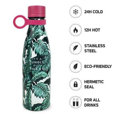 Legami Hot&Cold Vacuum Bottle | Jungle| Unique Gift Ideas for Her | for Mom | for Women | for Females | for Wife | for Sister | for Girlfriend | for Grandma | for Friends | for Birthday | Gifting Made Simple | Unique Gift Ideas for Him | for Dad | for Men | for Males | for Husband | for Brother | for Boyfriend | for Grandad