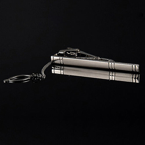 Tie clip - Silver, double bar design