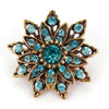 Brooch | Turquoise Gold Flower | Unique Gift Ideas for Her | for Mom | for Women | for Females | for Wife | for Sister | for Girlfriend | for Grandma | for Friends | for Birthday | Gifting Made Simple