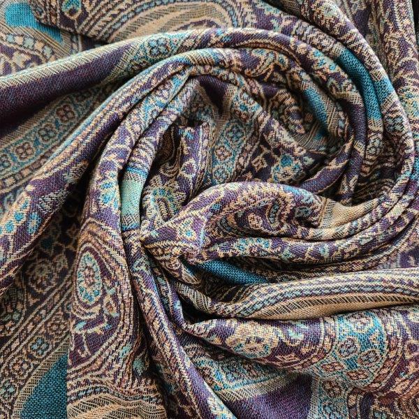 Exquisite Pashminas | Turquoise Purple Paisley | Unique Gift Ideas for Her | for Mom | for Women | for Females | for Wife | for Sister | for Girlfriend | for Grandma | for Friends | for Birthday | Gifting Made Simple