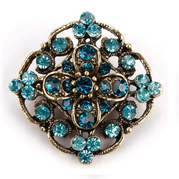 Brooch | Turquoise Blossom | Unique Gift Ideas for Her | for Mom | for Women | for Females | for Wife | for Sister | for Girlfriend | for Grandma | for Friends | for Birthday | Gifting Made Simple