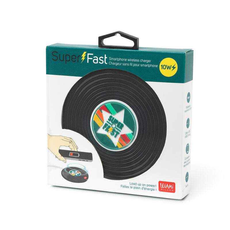 Legami Super Fast Wireless Charger - Vinyl | Box | Unique Gift Ideas for Her | for Mom | for Women | for Females | for Wife | for Sister | for Girlfriend | for Grandma | for Friends | for Birthday | Gifting Made Simple | Unique Gift Ideas for Him | for Dad | for Men | for Males | for Husband | for Brother | for Boyfriend | for Grandad