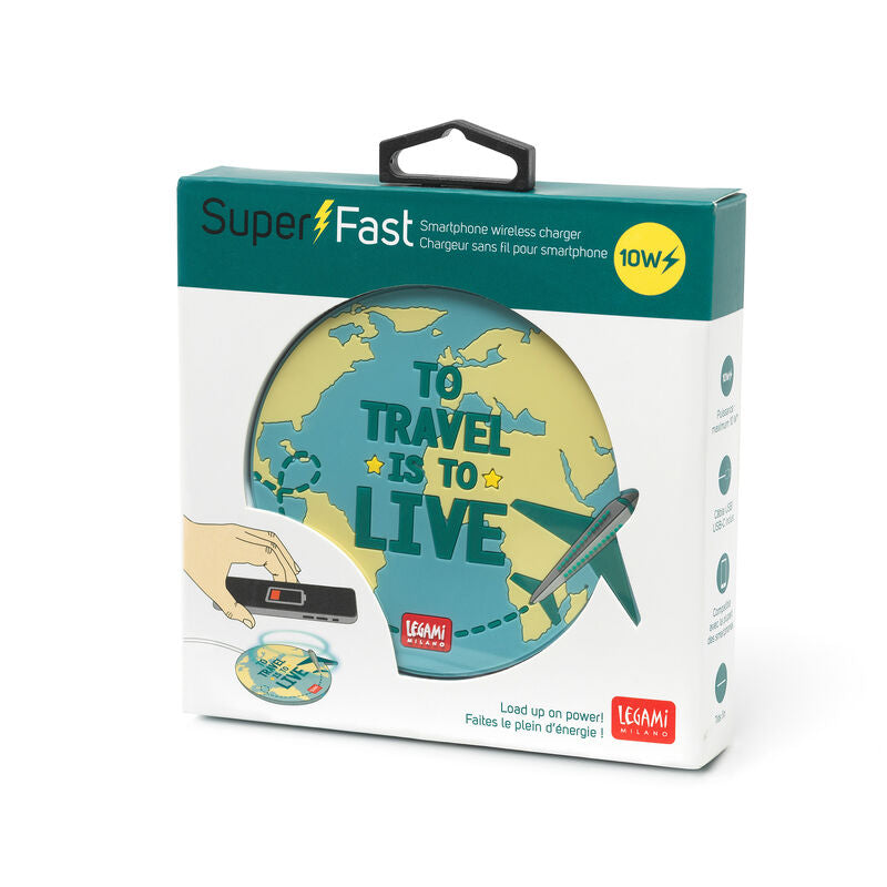 Legami Super Fast Wireless Charger - Travel | Box | Unique Gift Ideas for Her | for Mom | for Women | for Females | for Wife | for Sister | for Girlfriend | for Grandma | for Friends | for Birthday | Gifting Made Simple | Unique Gift Ideas for Him | for Dad | for Men | for Males | for Husband | for Brother | for Boyfriend | for Grandad