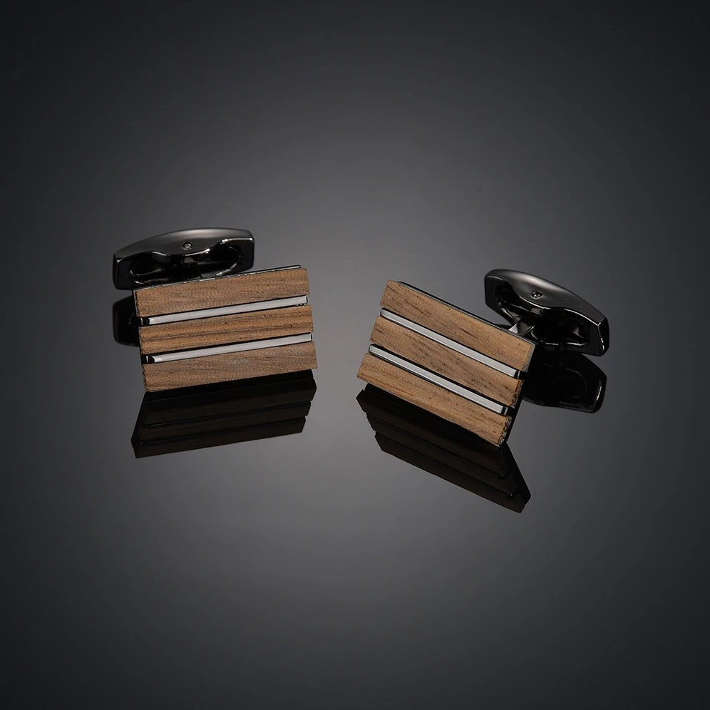 Cufflinks South Africa | Classic | Wood Striped | Unique Gift Ideas for Him | for Dad | for Men | for Males | for Husband | for Brother | for Boyfriend | for Grandad | for Friends | for Birthday | Gifting Made Simple