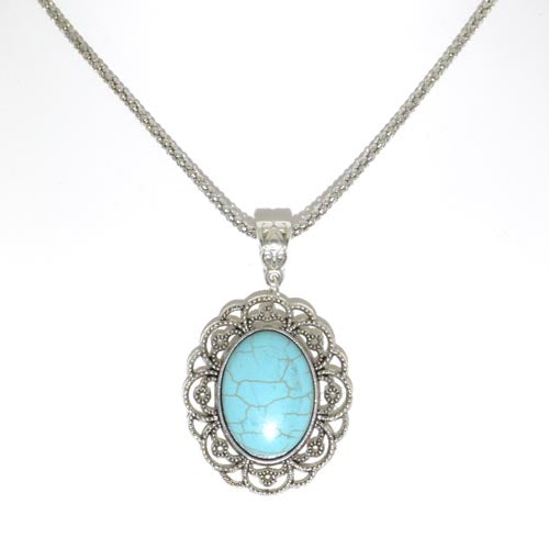 Metallic Mermaid Necklace | Turquoise Silver | Unique Gift Ideas for Her | for Mom | for Women | for Females | for Wife | for Sister | for Girlfriend | for Grandma | for Friends | for Birthday | Gifting Made Simple