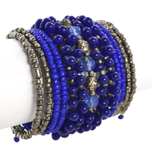 Metallic Mermaid Navy & Brass Beaded Bracelet Gifts Gift Ideas Gifting Made Simple