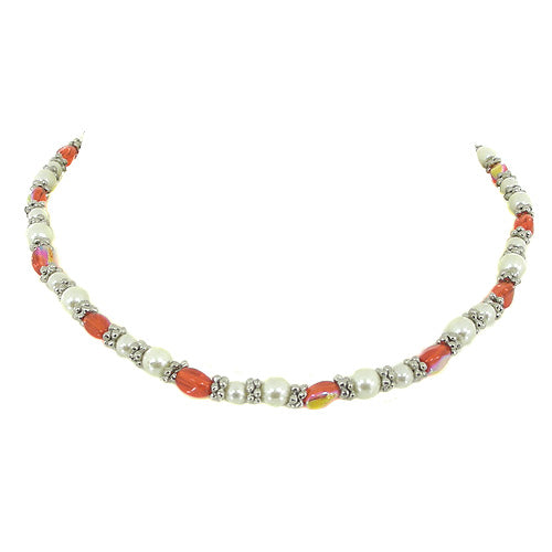 Metallic Mermaid | Red Pearl Necklace | Unique Gift Ideas for Her | for Mom | for Women | for Females | for Wife | for Sister | for Girlfriend | for Grandma | for Friends | for Birthday | Gifting Made Simple