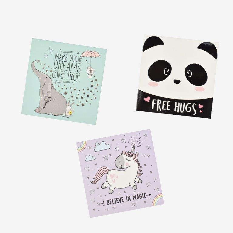 Legami Never Stop Dreaming Magnet 3 Pack Elephant Panda Unicorn