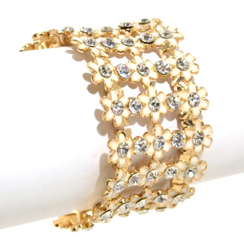 Metallic Mermaid | Cream & Gold Floral Bracelet | Gift Ideas For Her | Gifting Made Simple