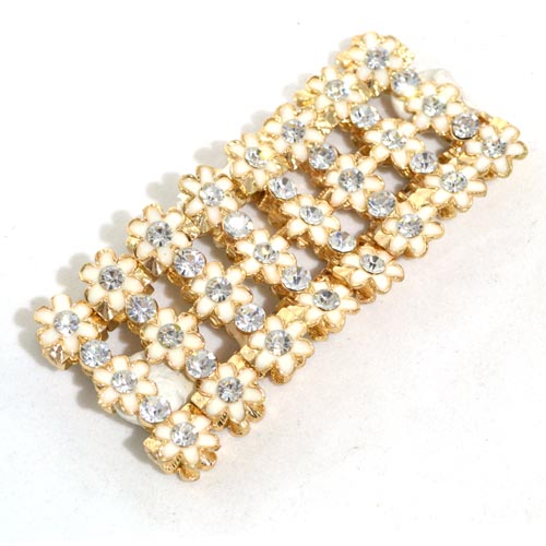 Metallic Mermaid | Cream & Gold Floral Bracelet Flat | Gift Ideas For Her | Gifting Made Simple