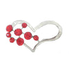 Brooch | Red & Silver Heart | Unique Gift Ideas for Her | for Mom | for Women | for Females | for Wife | for Sister | for Girlfriend | for Grandma | for Friends | for Birthday | Gifting Made Simple