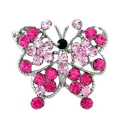 Brooch | Fucshia and Silver Butterfly | Unique Gift Ideas for Her | for Mom | for Women | for Females | for Wife | for Sister | for Girlfriend | for Grandma | for Friends | for Birthday | Gifting Made Simple