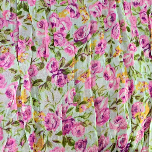 Floral Scarf - Green, pink & orange